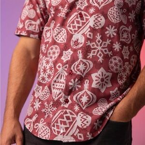 RSVLTS Disney Orna-Mickeys Kunuflex Performance Button Down Polo Large